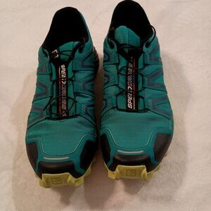 Salomon Speedcross 4 Trail Running Shoes Women's Size 7 Teal/Black/Chartreuse